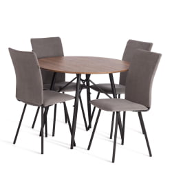 Стул обеденный La Rousse велюр, серый/черный, 29, 49х50х93