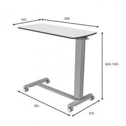 Передвижной приставной столик с регулировкой по высоте EUREKA ERK-BF-1006, белый