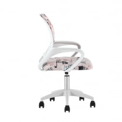 Кресло детское ТопЧаирс Симпле СН ДЖуниор принт Пинк Катс пластик белый / TopChairs Simple SN Junior Pink Cats