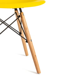 Стул CINDY (EAMES) (mod. 1801) дерево бук/металл/сиденье пластик, 45x51x82 см, Yellow (Желтый)