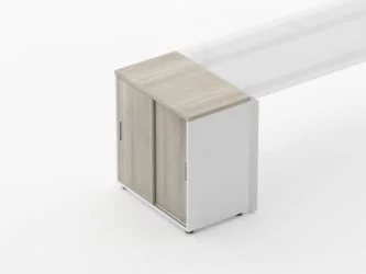 Тумба-купе Deka 9.02.08 Дуб Сантана светлый/Белый