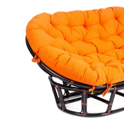 Диван MAMASAN/МАМАСАН 23/02 W /с подушкой/ подушка 182х119 см, 169х102х80 см, Antique brown (античный черно-коричневый), ткань, оранжевый, С 23