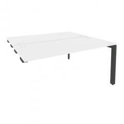 Стол-приставка двойной на П-образном м/к к опорным элем. ONIX O.MP-D.SPR-4.7 Белый Бриллиант/Антрацит
