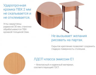 Стол для школьника 1-местный регулируемый (рост 3-5) 600х500 мм ЛДСП Бук/Металл Серый