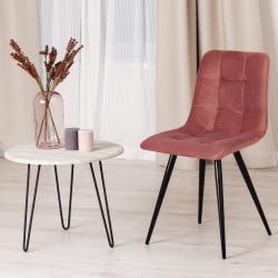 Стул CHILLY (mod. 7095) / 1 шт. в упаковке ткань/металл, 45x53х88 см, высота до сиденья 50 см, коралловый barkhat 15 /черный