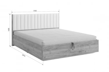 Кровать с подъемным механизмом 160х200 см Адам MSA-06 дуб крафт золотой/грей алькантара (велюр)