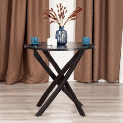 Стол MANZANA ЛДСП/HPL/металл, 80 х 80 х 75 см, Мрамор черный/черный