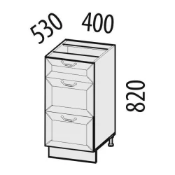 Стол кухонный (3 ящика с метабоксами) Оливия 72.59