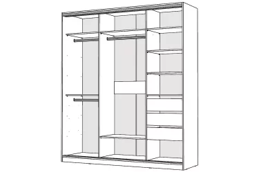 Белый шкаф-купе с зеркалом Виктория 2000х584х2300, Белый 20ДЗЗЗДЗЗЗ-ЯПШШ-Б 310-1594