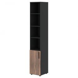 Шкаф-колонка с глухой малой дверью (левый) VELION VENEER VRHCS 40.5 L Американский орех Яшма черная