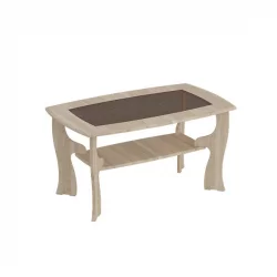 Стеклянный журнальный стол №15 Дуб Сонома