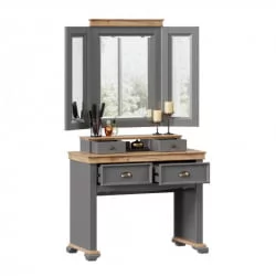 Стол туалетный Амели с зеркалом Оникс серый