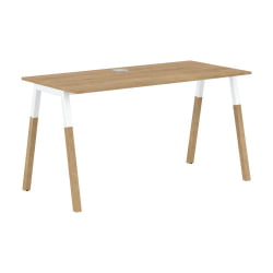 Стол письменный Forta FST 1367 Дуб Гамильтон Белый премиум