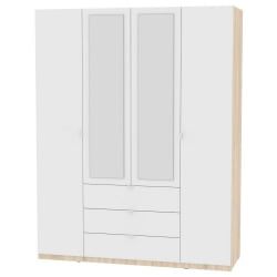 Шкаф распашный Р-230х180х45-3-ТР-М(ДСС-Белый) / R-230х180х45-3-TR-M(ДСС-Белый)