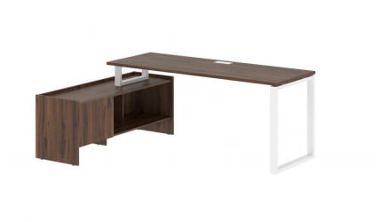 Стол с тумбой EDIS EQCT 19614 Дуб Денвер темный Белый