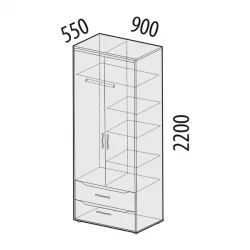 Детский шкаф для одежды Мегаполис 55.01 Сосна Астрид