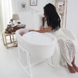 Кресло-качалка Micuna Wing/Flor white/white искусственная кожа