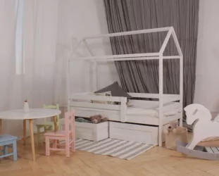 Кровать-домик RooRoom кд-33С с ящиками Серый