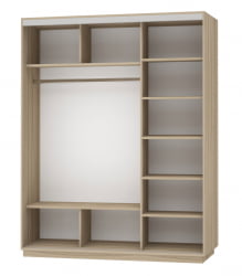 Шкаф-купе трехдверный Экспресс Медиум-1 1800х2200h Ясень шимо светлый