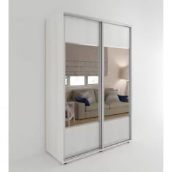 Шкаф-купе трехстворчатый с зеркалом Акцент-Дуэт Д 1500х600 Выбеленное дерево