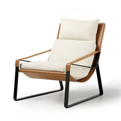 Кресло ERK-LC03-GY, коричневое, белое