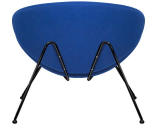 Кресло дизайнерское DOBRIN EMILY (синяя ткань AF6, черное основание)