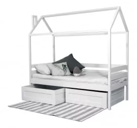 Детская кровать с ящиком для белья RooRoom кд-11 c ящиками Белый