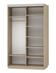 Шкаф-купе двухдверный Экспресс Дуо 1400х2400h Сакура/Ясень шимо светлый