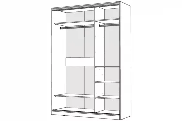 Шкаф-купе 2-х дверный Виктория 1600х584х2300, Белый 16ДЗЗЗДЗЗЗ-ПШ-Б 310-394