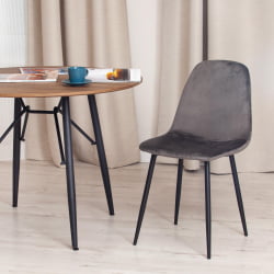 Стул BREEZE (mod. 4724) вельвет/металл, 44 х 53 х 87 см, Light grey (светло-серый) HLR24 / черный