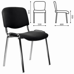 Стул STAFF Iso Lite CF-008, хром, ткань черная (С-11)
