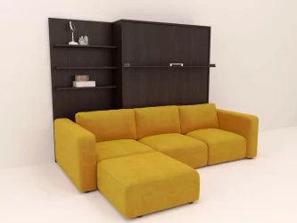 Диван кровать-трансформер Смарт 1 с пуфом 3-в-1 1600 левый Дуб молочный