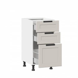 Тумба кухонная 400 с 3 ящиками (4) Джамис ЛД 296.110.000.091 Белый Кашмир