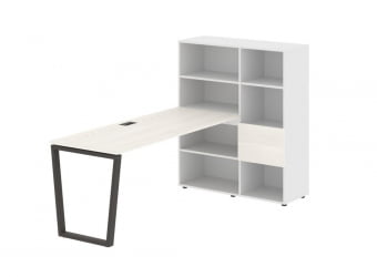 Рабочая станция ЕДИС ЕВРСТ 1117 Ясень Траун Мокко Белый / EDIS EVRST