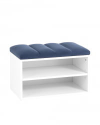 Обувница Хольст белая велюр Синий