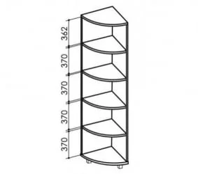 Пристрой радиусный WEST Модуль 7 Ясень шимо темн/Ясень шимо св