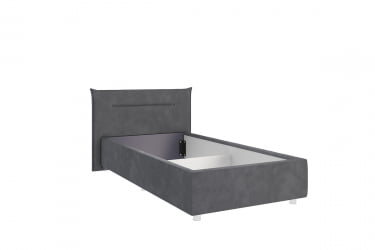 Кровать с мягким изголовьем Альба КМ0.9-16 графит (велюр)
