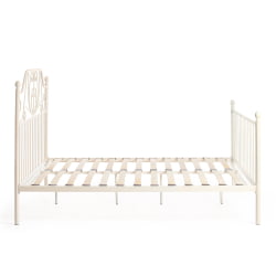 Кровать ERIC Wood slat base металл, 160*200 см (Queen bed), Белый (butter white)
