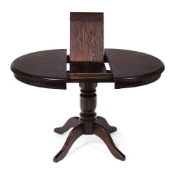 Стол STEFANO круглый бук, мдф, D90+30x77см, Tobacco