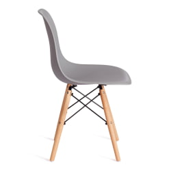 Стул CINDY (EAMES) (mod. 1801) дерево бук/металл/сиденье пластик, 45x51x82 см, Light grey (светло-серый)