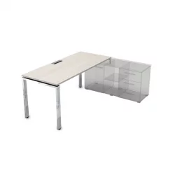 Стол рабочий, прямолинейный три опоры, правый GLOSS LINE НСТП-П.994 Ivory