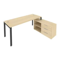 Рабочая станция на П-образном м/к с опорной тумбой правая Metal System Б.РС-СТС-2.5 Пр Акация/Антрацит