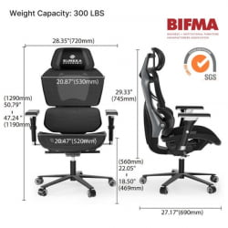 Эргономичное компьютерное кресло (для геймеров) Eureka TYPHON, Grey