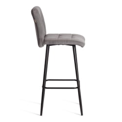 Барный стул Medeo/Медео велюр, серый, 29, 45х56х113 см