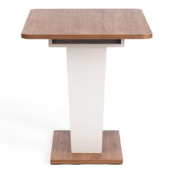 Обеденный стол FOX раздвижной ЛДСП, 68.6x110-145x75 см, Дуб Канзас/Пепел