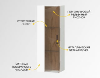 Шкаф-витрина малый (лев/прав) Джерси 601.07