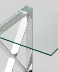 Стол квадратный КРОСС 40x40 Серебро