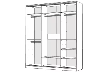 Белый шкаф-купе с зеркалом Виктория 2000х584х2300, Белый 20ДЗЗЗДЗЗЗ-ПШШШ-Б 310-1494