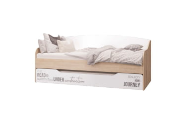 Детская кровать Джуниор, выдвижная, дуб сонома/ дуб сонома, белый