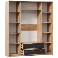 Шкаф четырехстворчатый Шелли ЛД 692.010.000 Дуб золотой Камень Пьетра чёрный